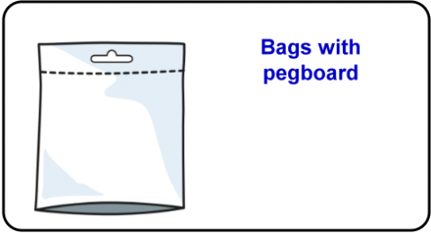 Bags with pegboard