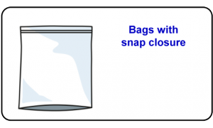 Bags with snap closure