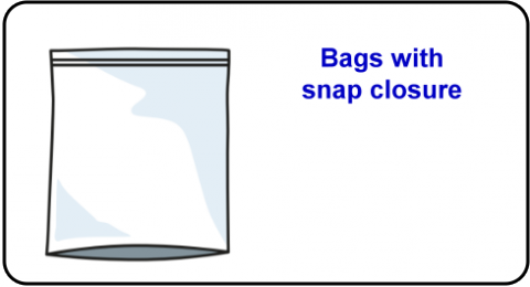 Bags with snap closure