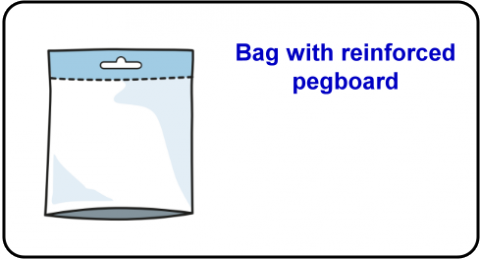 Bag with reinforced pegboard