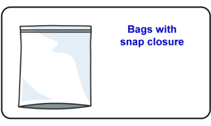 Bags with snap closure Bags with snap closure