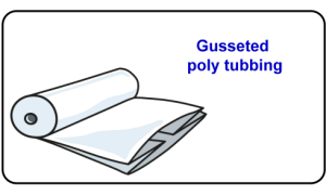 Gusseted poly tubbing Gusseted poly tubbing
