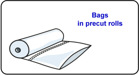 Bags in precut rolls Bags in precut rolls
