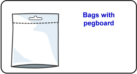 Bags with pegboard Bags with pegboard
