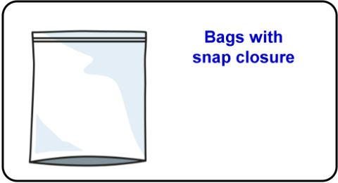 Bags with snap closure Bags with snap closure