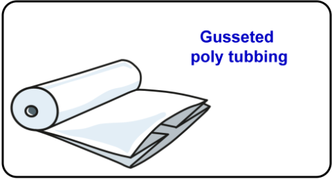 Gusseted poly tubbing Gusseted poly tubbing