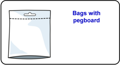 Bags with pegboard Bags with pegboard